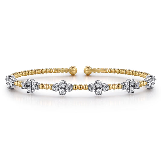 14K White-Yellow Gold Bujukan Diamond Bangle BG4782-62M45JJ