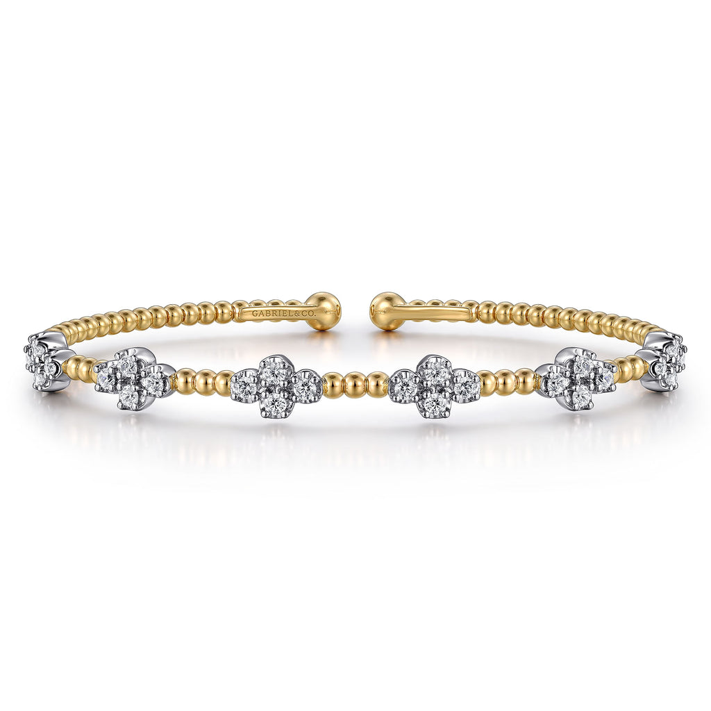 14K White-Yellow Gold Bujukan Diamond Bangle BG4782-62M45JJ