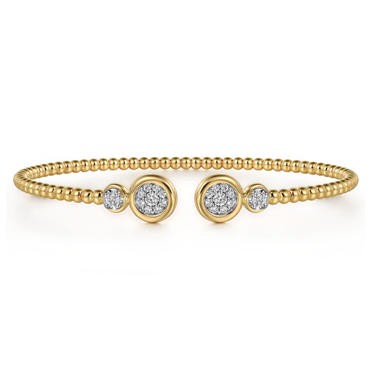 14K White and Yellow Gold Diamond Bujukan Bangle BG4916-62M45JJ