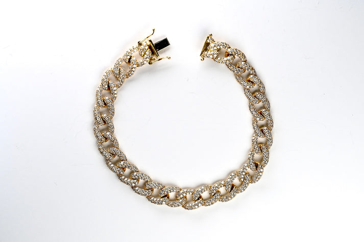 Petite Pave Cuban Link Bracelet