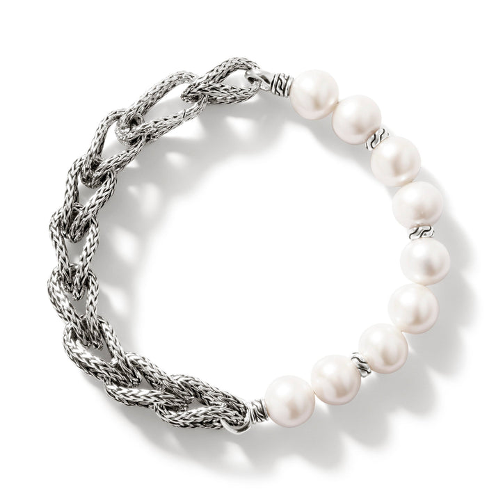 John Hardy Surf Bracelet, Silver, Pearls, 10.5MM BU900936