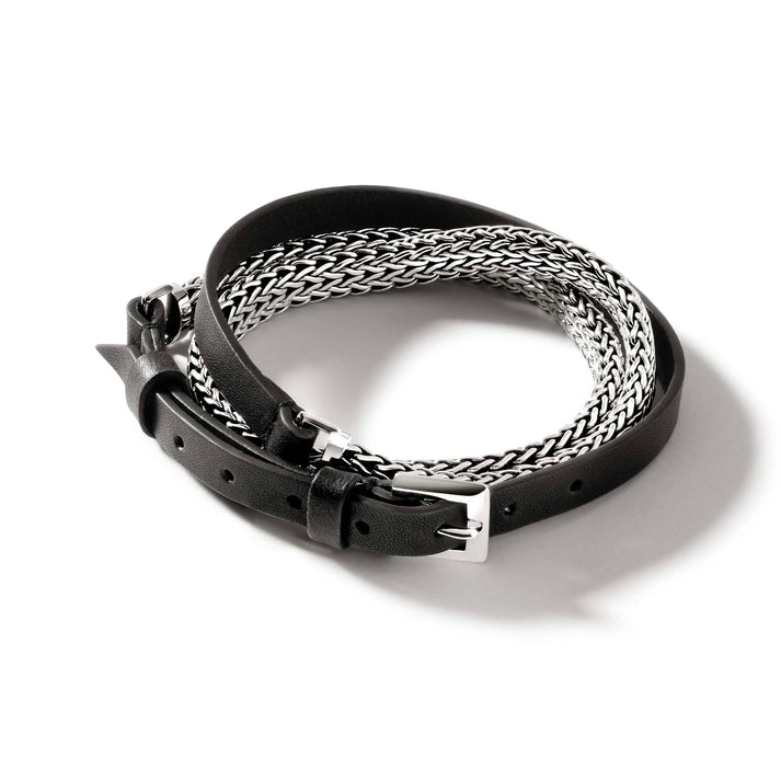 Icon Wrap, Sterling Silver, Leather|BU901047BL