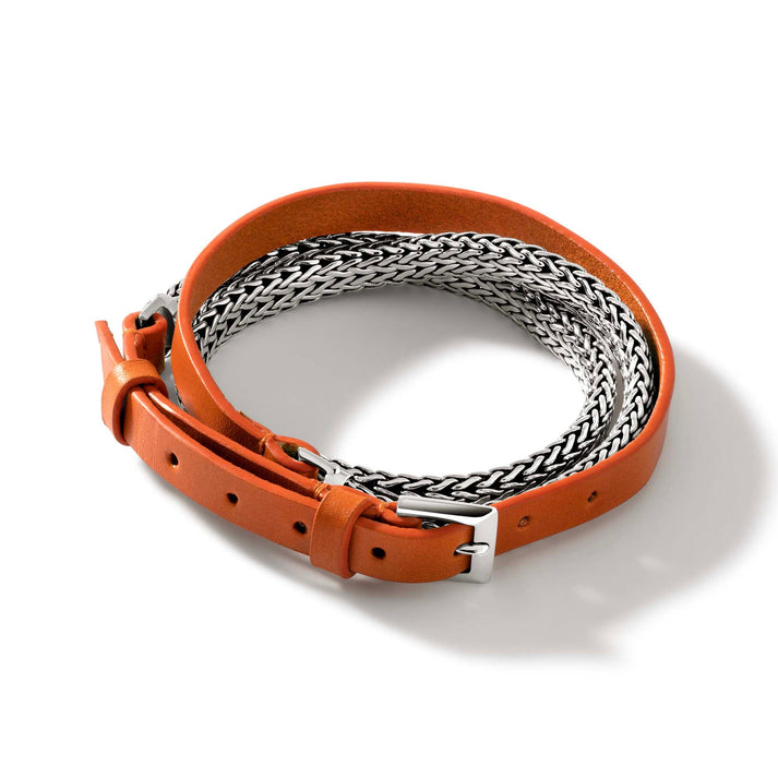 Icon Wrap, Sterling Silver, Leather|BU901047OR