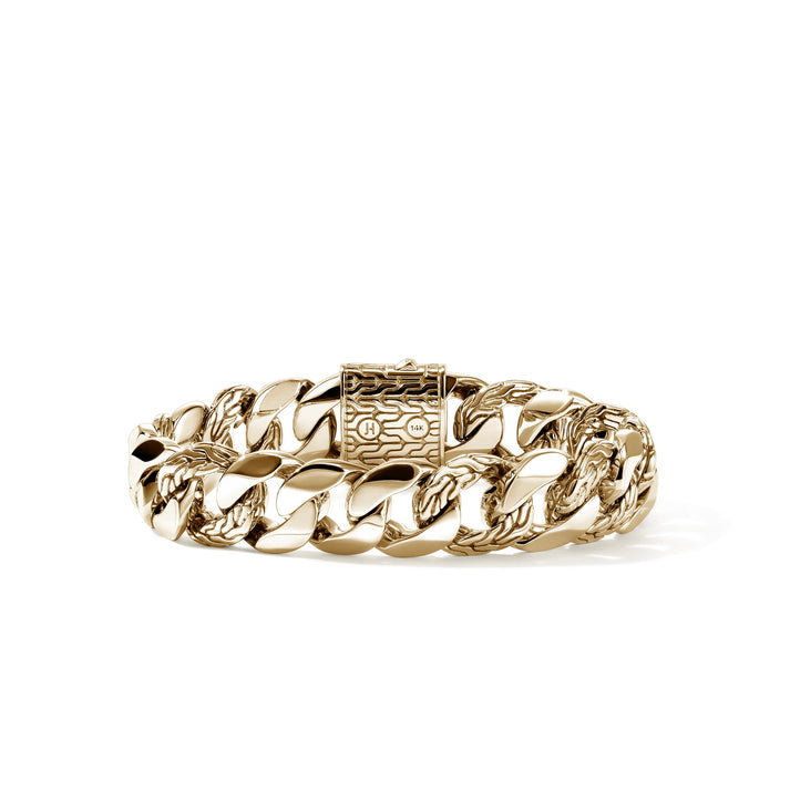 Curb Chain Bracelet, Gold, 14MM|BUGG98818