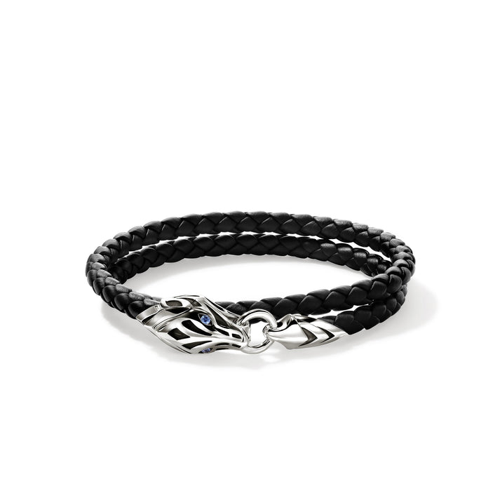 Naga Wrap, Leather, Sterling Silver, Blue Sapphire, 5MM|BUS603601BSP
