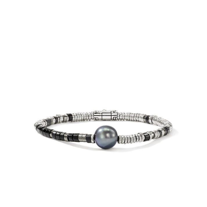 Heishi Bracelet, Sterling Silver, Hardstones, Pearl|BUS987971BONHE