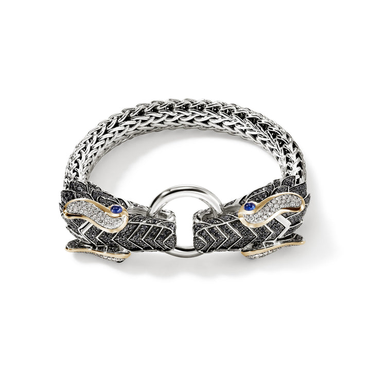 Naga Bracelet, Gold, Silver, Diamonds, 10.5MM|BUZS603284BLSBSPDI