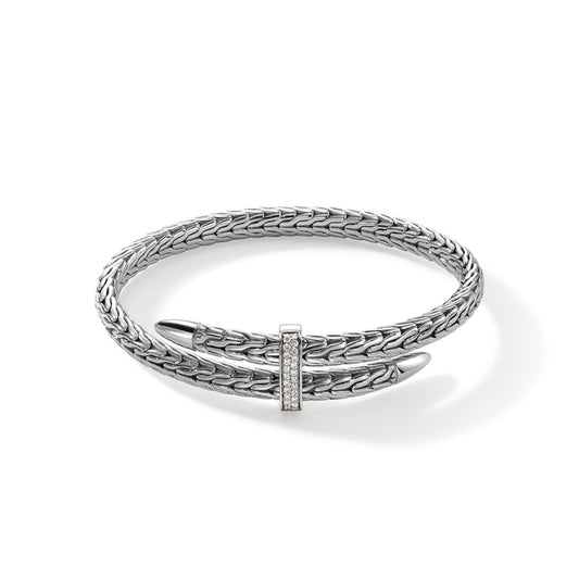 John Hardy Spear Flex Cuff, Sterling Silver, Diamonds CBP9011072DI