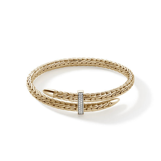 John Hardy Spear Flex Cuff, Gold, Diamonds CGGX9011072DI