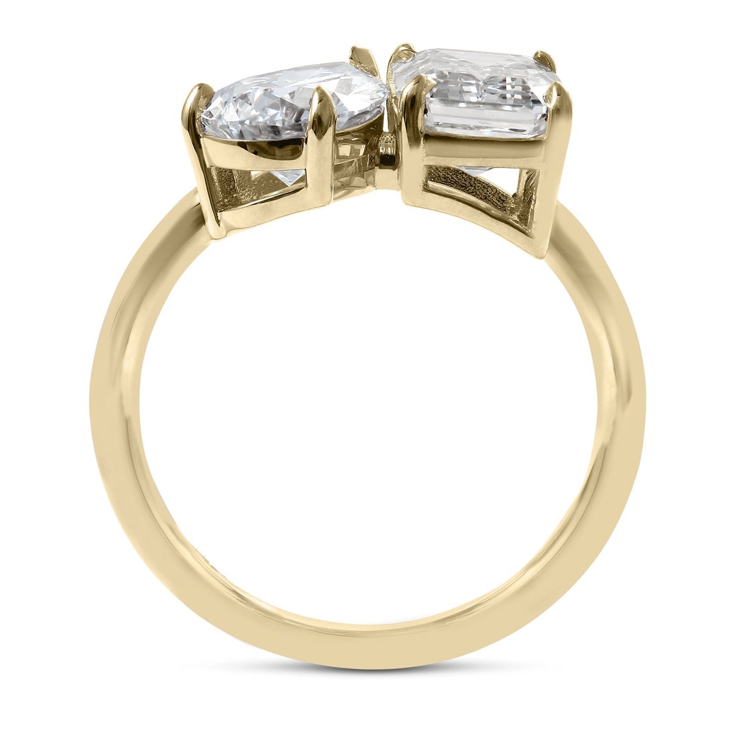 Clarity Diamond™ Side Pear and Emerald Toi et Moi Ring
