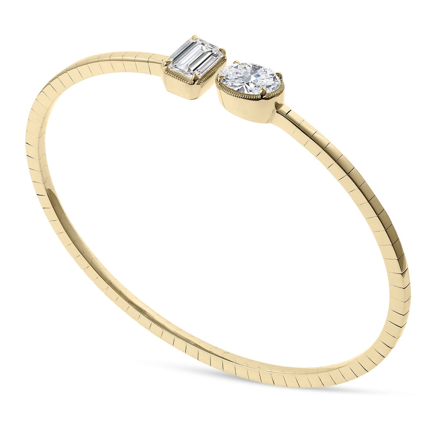 Clarity Diamond™ Angle Emerald and Oval Flex Cuff