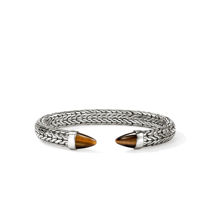 Spear 50 Flex Cuff, Sterling Silver, Tiger Eye|CMS987961TE