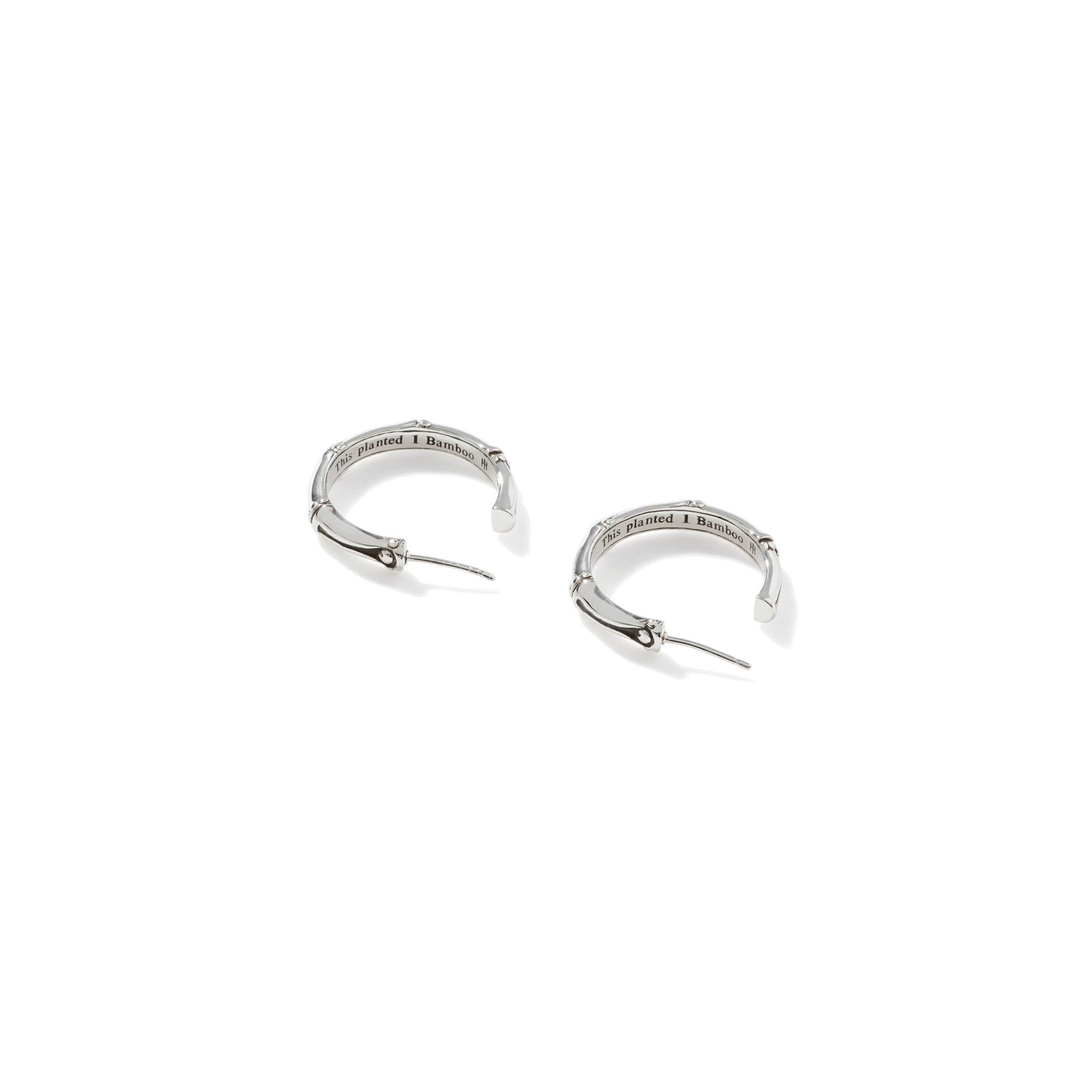 John Hardy Bamboo J Hoop Earring, Sterling Silver, Small EB5381