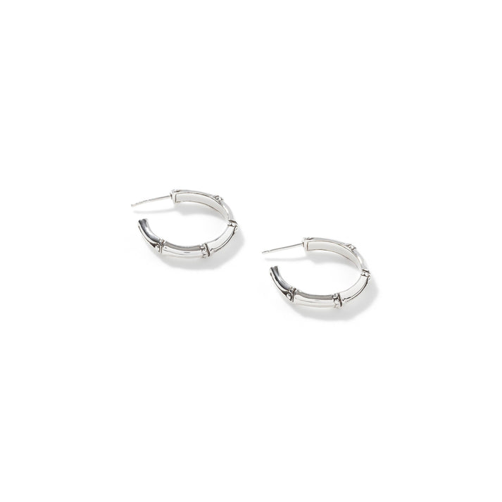 John Hardy Bamboo J Hoop Earring, Sterling Silver, Small EB5381