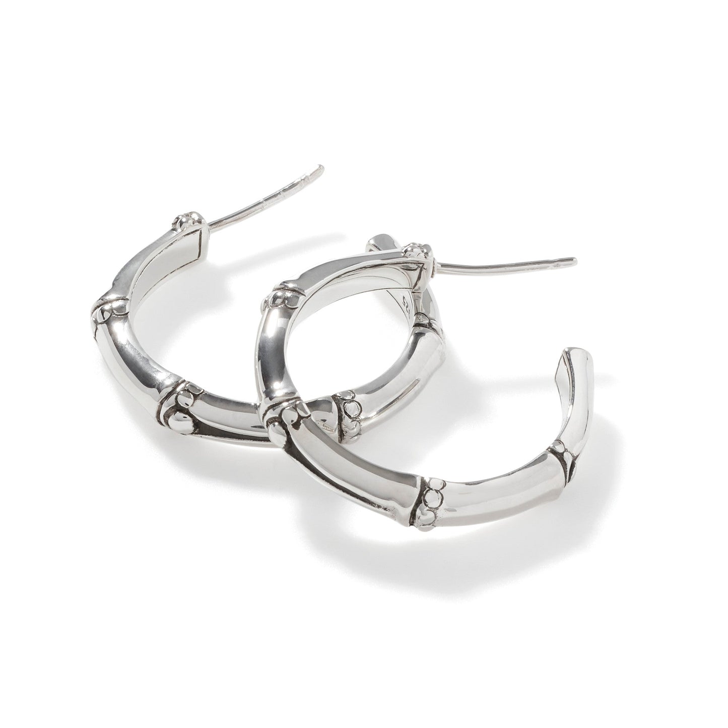 John Hardy Bamboo J Hoop Earring, Sterling Silver, Small EB5381