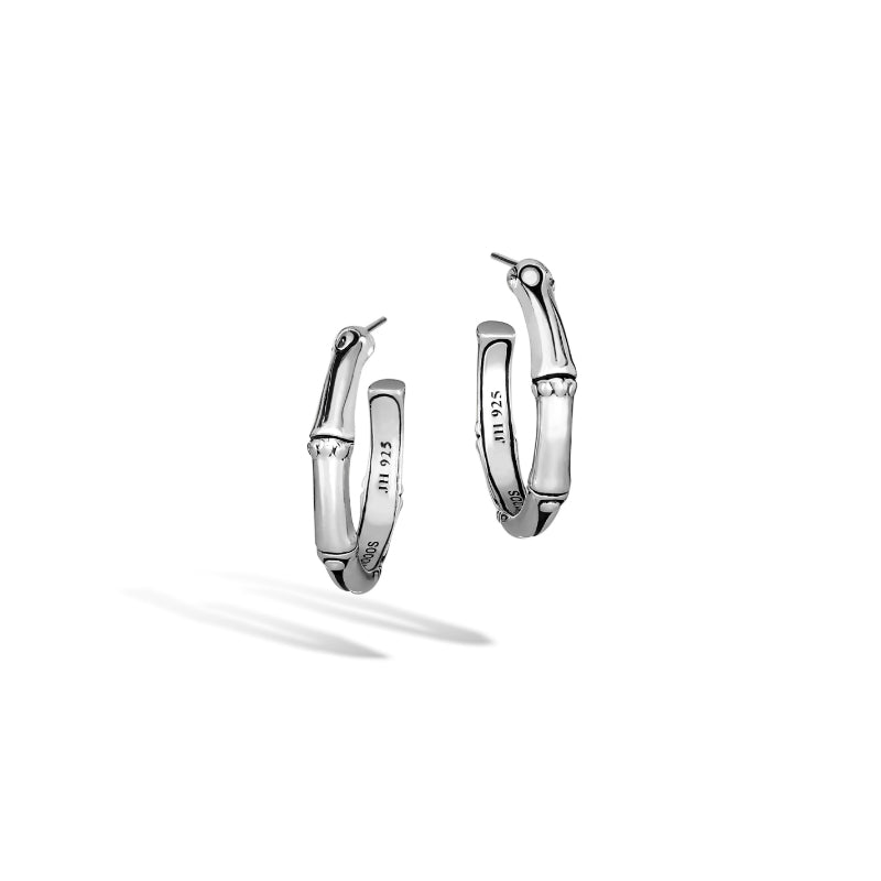 John Hardy Bamboo J Hoop Earring, Sterling Silver, Small EB5381