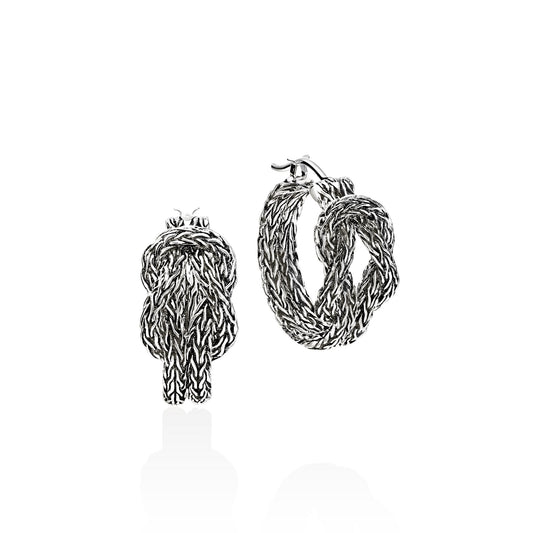 Love Knot Hoop Earring, Sterling Silver, 20MM|EB900990