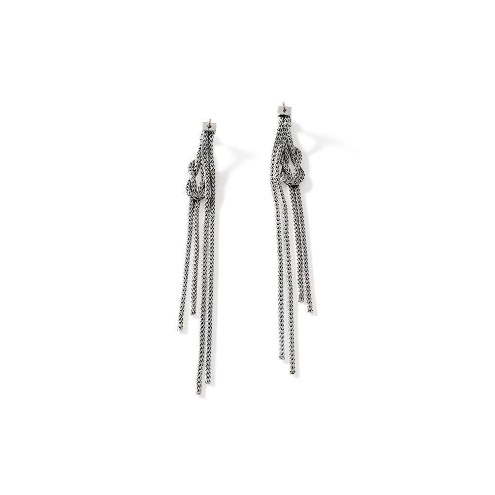 Love Knot Drop Earrings, Sterling Silver|EB901063