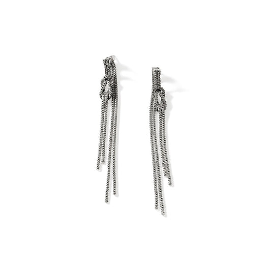 Love Knot Drop Earrings, Sterling Silver|EB901063