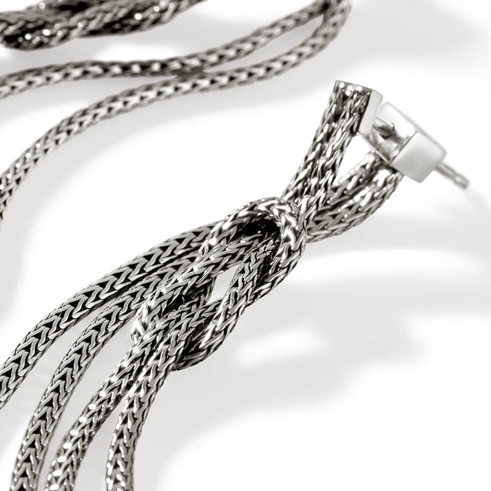 Love Knot Drop Earrings, Sterling Silver|EB901063