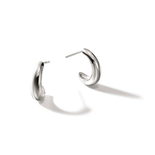 Surf J Hoop Earring, Sterling Silver, 15.5MM|EB901123