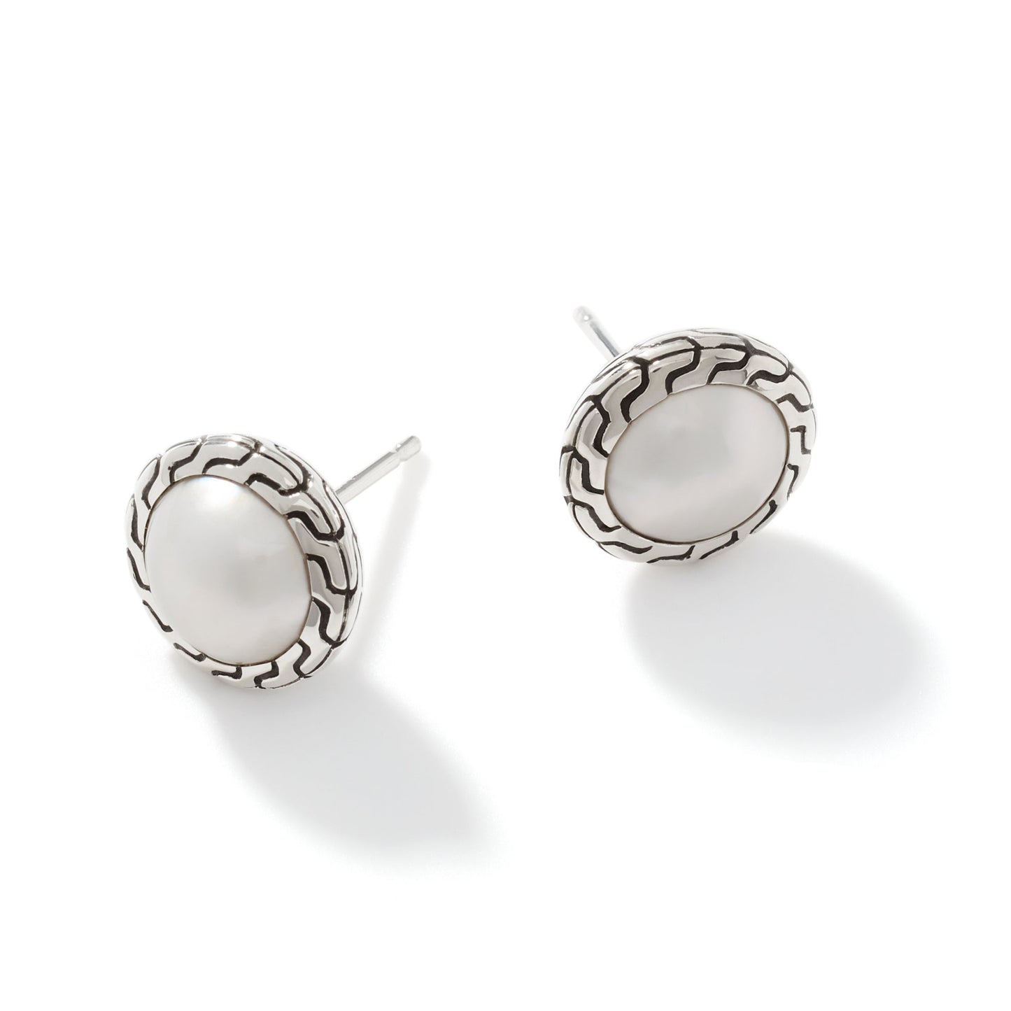 Pearl Stud Earrings, Sterling Silver|EB90664