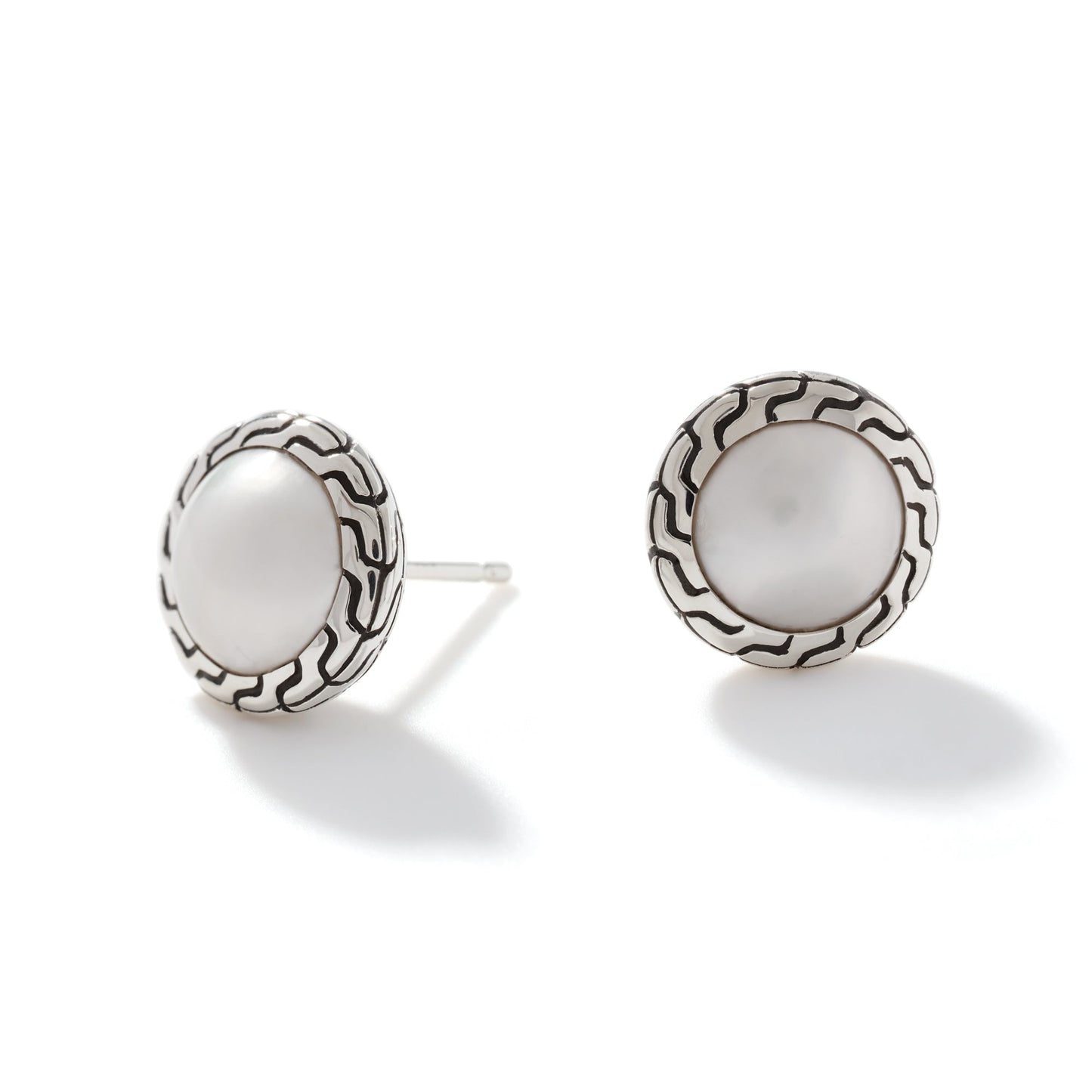 Pearl Stud Earrings, Sterling Silver|EB90664