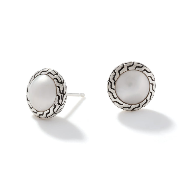 Pearl Stud Earrings, Sterling Silver|EB90664