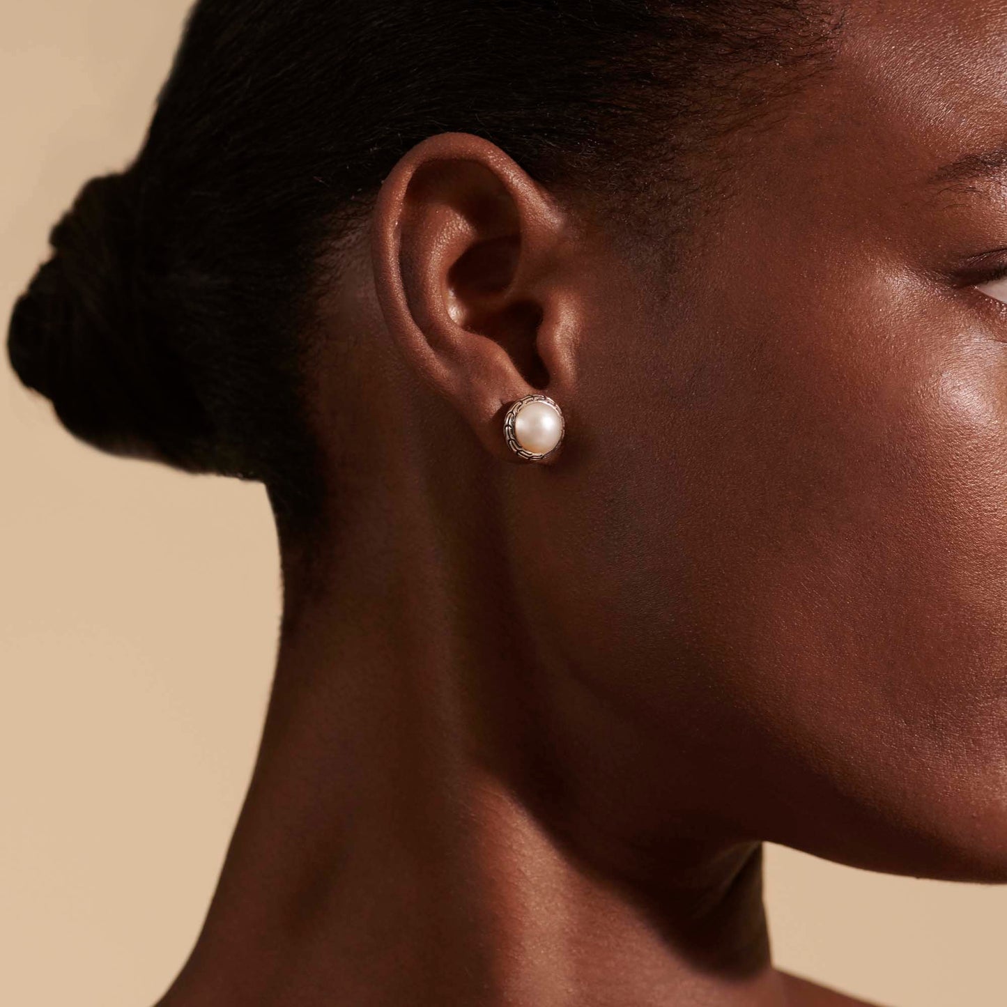 Pearl Stud Earrings, Sterling Silver|EB90664