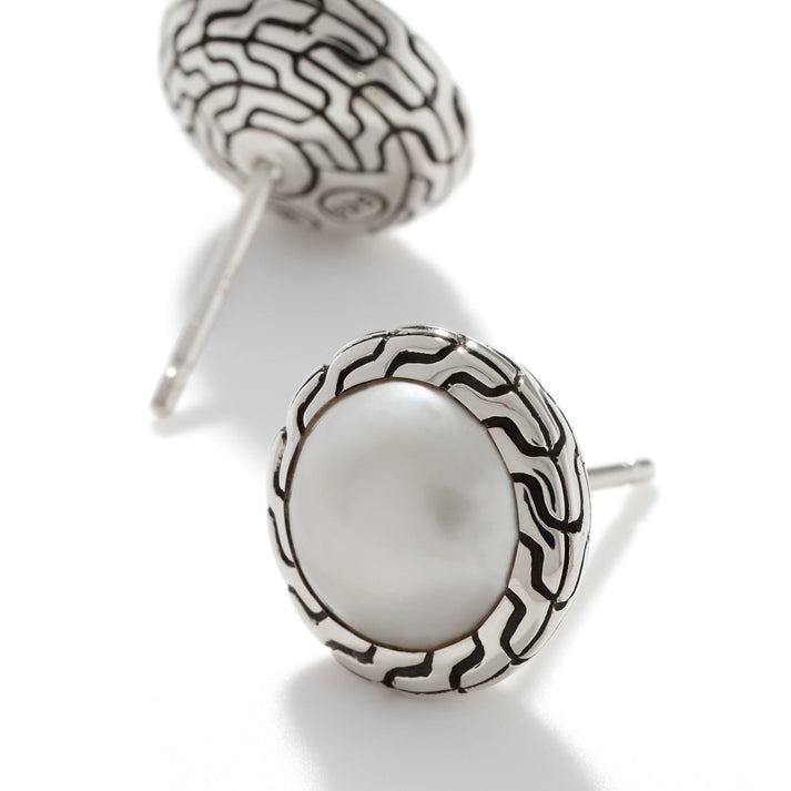 Pearl Stud Earrings, Sterling Silver|EB90664