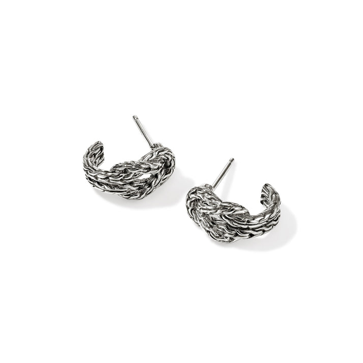 Love Knot Hoop Earring, Sterling Silver, 13MM|EB98782