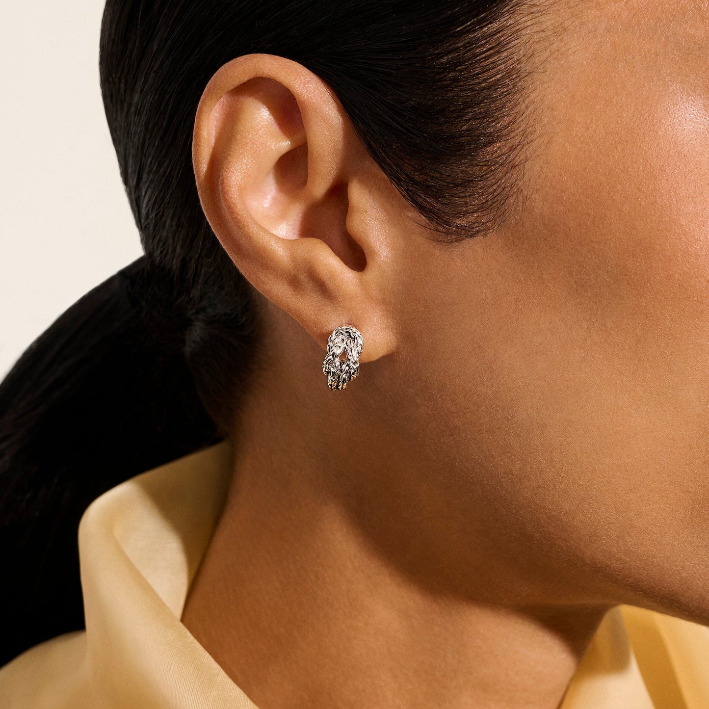 Love Knot Hoop Earring, Sterling Silver, 13MM|EB98782