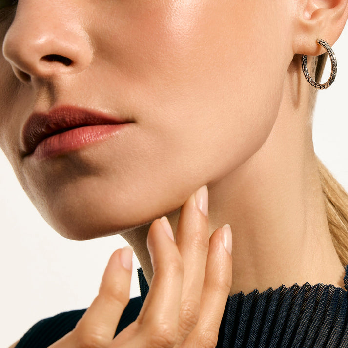 JH Essential Hoop Earrings, Sterling Silver, 22MM|EB98923