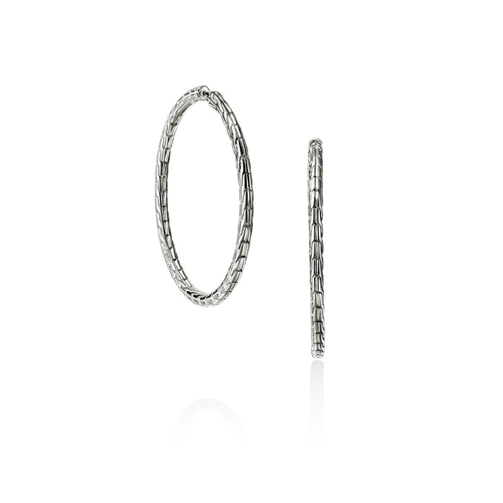 JH Essential Flex Hoop Earrings, Sterling Silver, 39MM|EB98924
