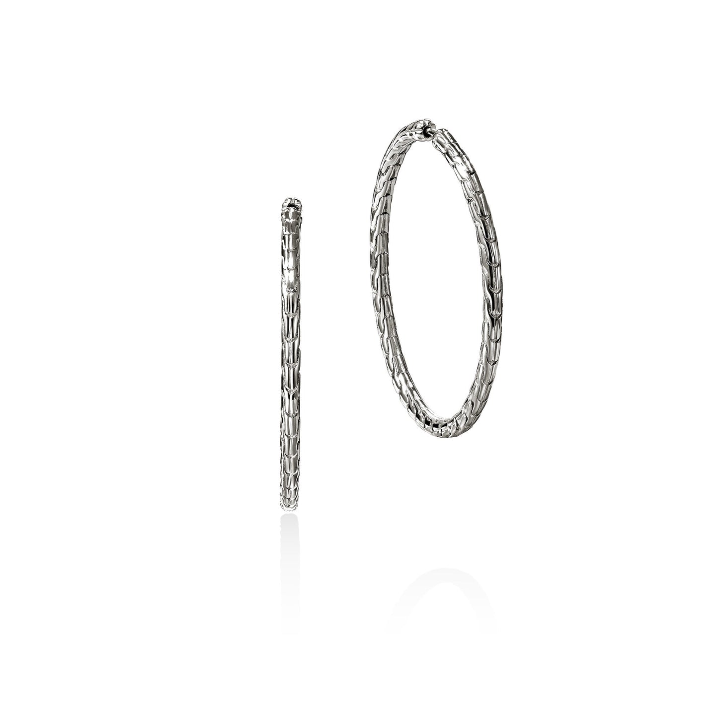 JH Essential Flex Hoop Earrings, Sterling Silver, 39MM|EB98924