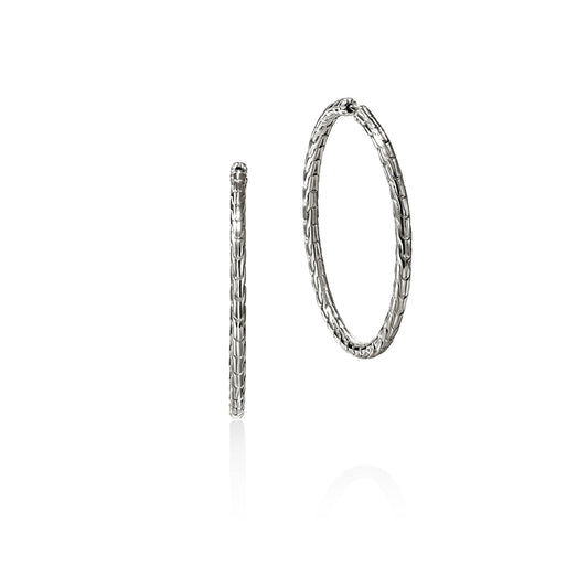 JH Essential Flex Hoop Earrings, Sterling Silver, 39MM|EB98924