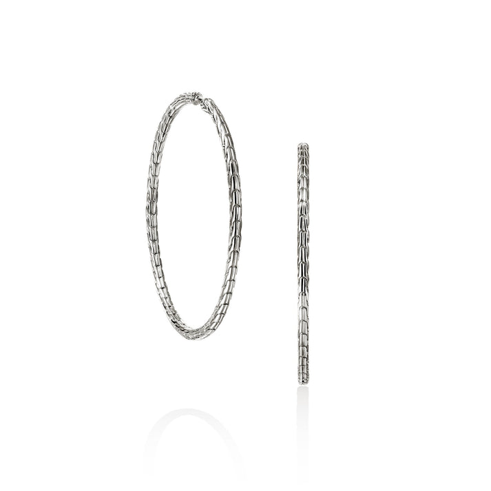 JH Essential Flex Hoop Earrings, Sterling Silver, 50MM|EB98925