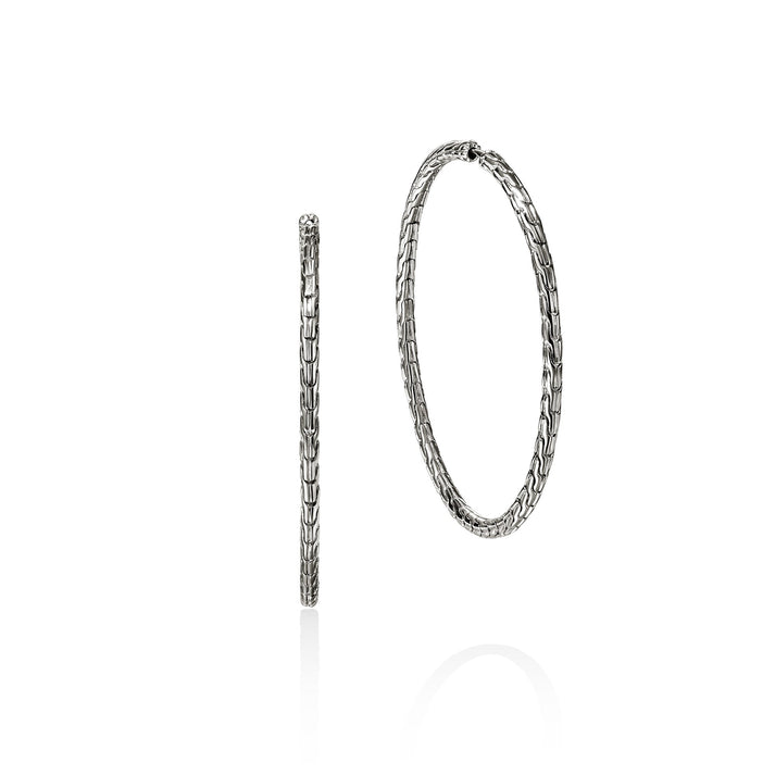 JH Essential Flex Hoop Earrings, Sterling Silver, 50MM|EB98925