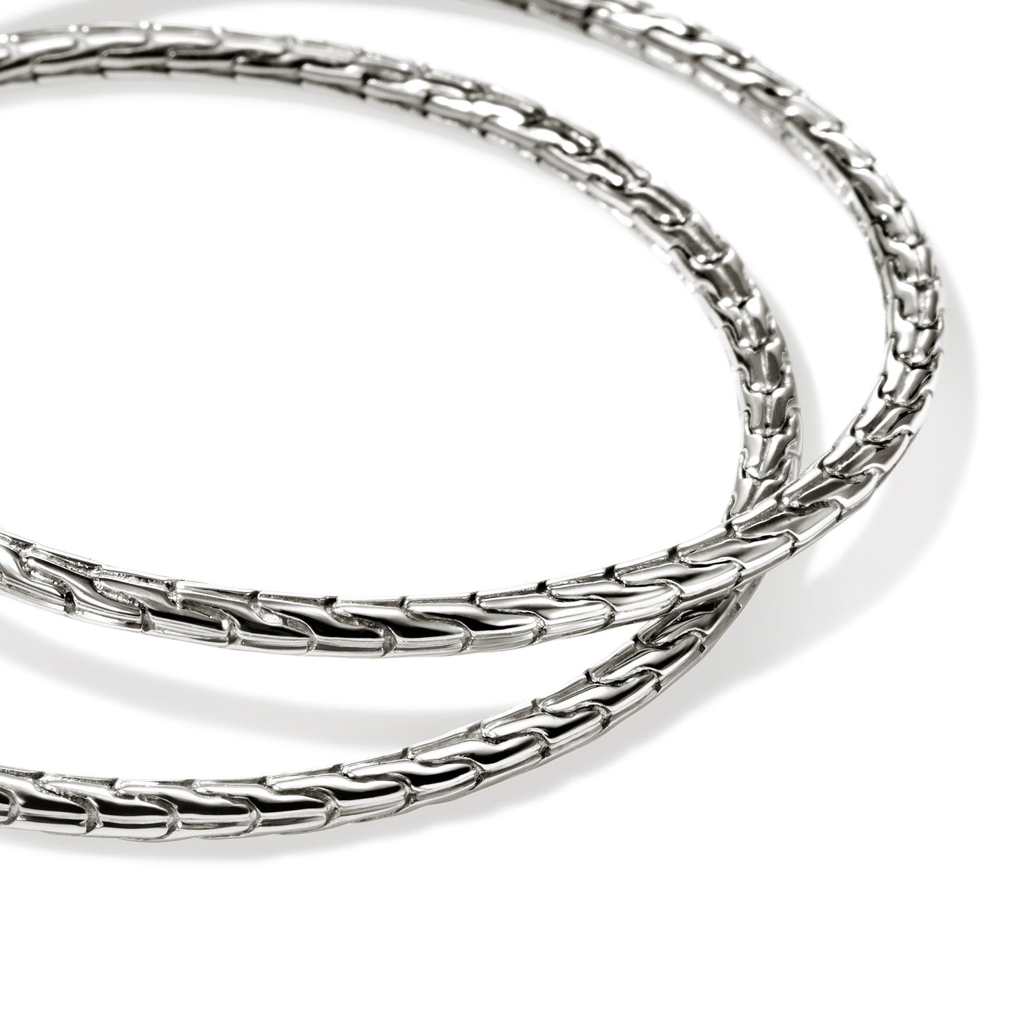 JH Essential Flex Hoop Earrings, Sterling Silver, 50MM|EB98925