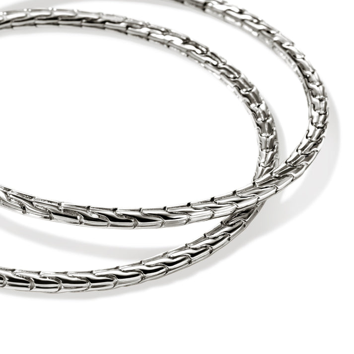 JH Essential Flex Hoop Earrings, Sterling Silver, 50MM|EB98925