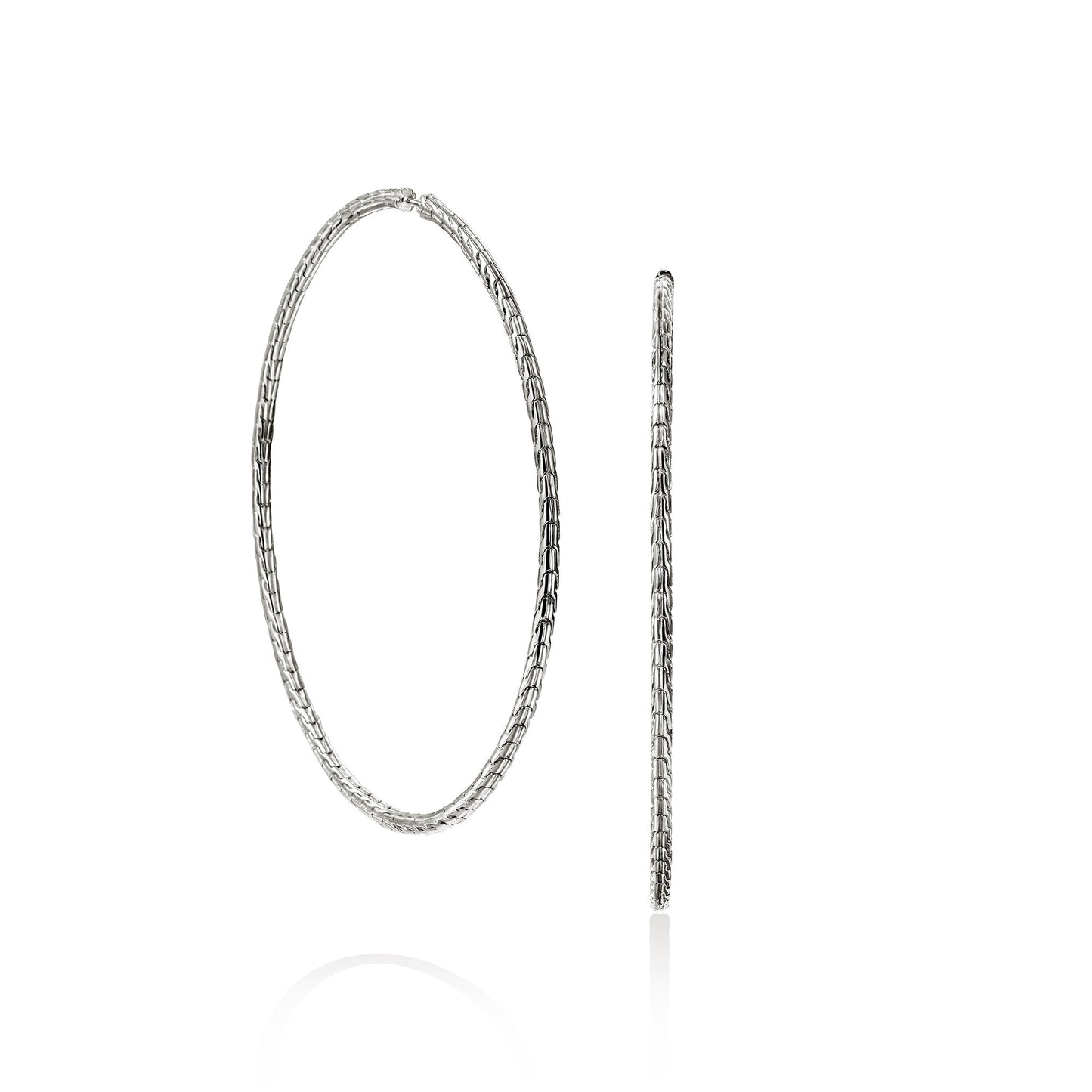JH Essential Flex Hoop Earrings, Sterling Silver, 78.5MM|EB98926