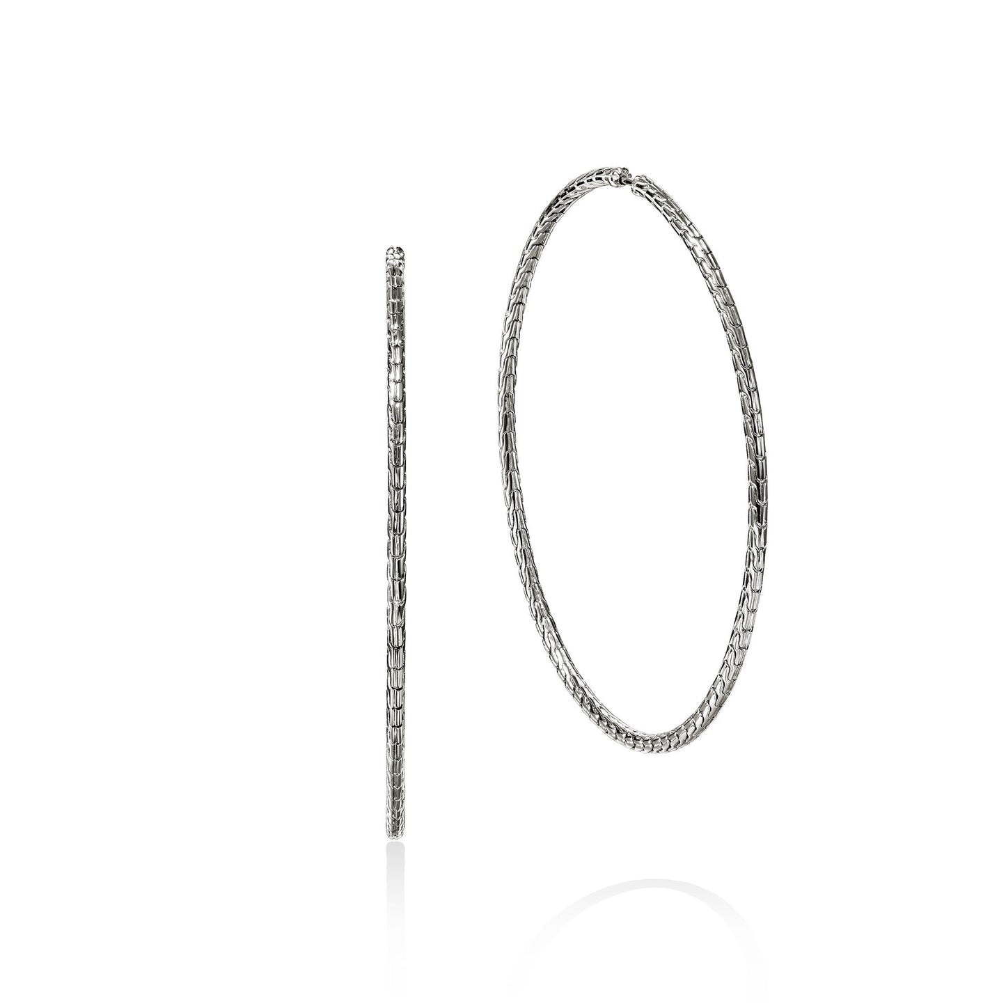 JH Essential Flex Hoop Earrings, Sterling Silver, 78.5MM|EB98926