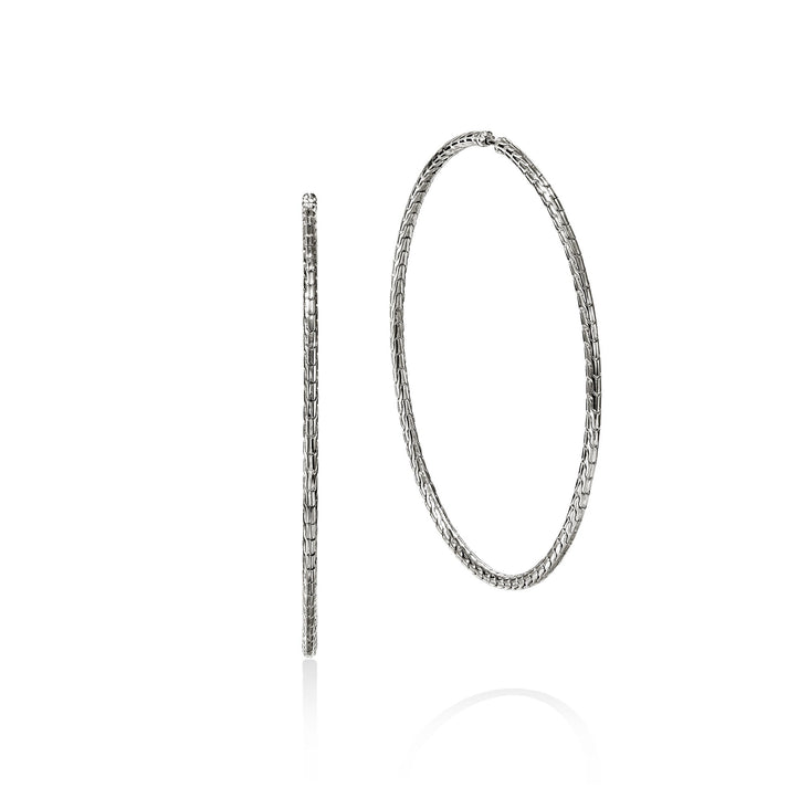 JH Essential Flex Hoop Earrings, Sterling Silver, 78.5MM|EB98926