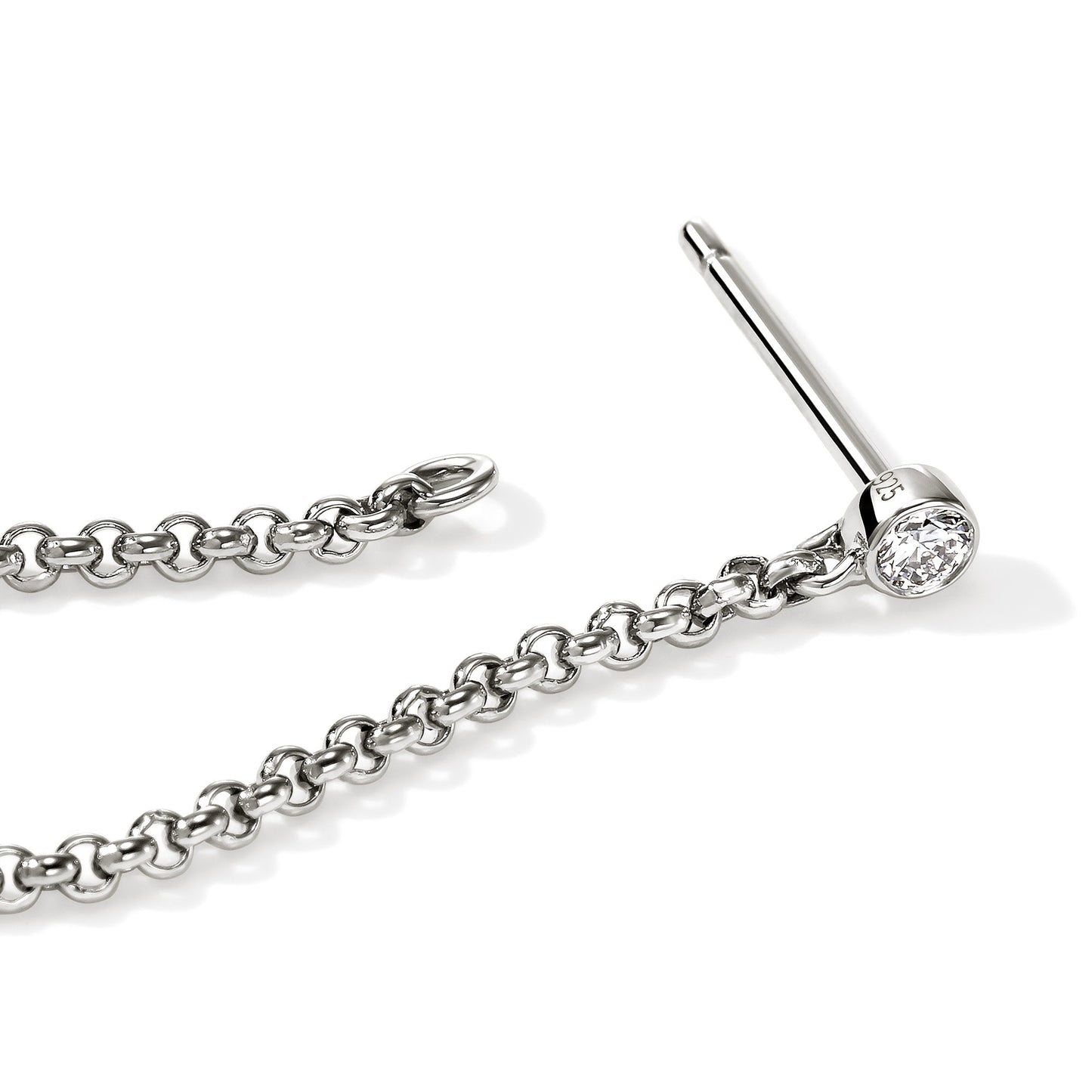 JH Lovestruck™ Drop Chain Earring, Sterling Silver, Diamond, .03TCW, Single|EBP43009LGD