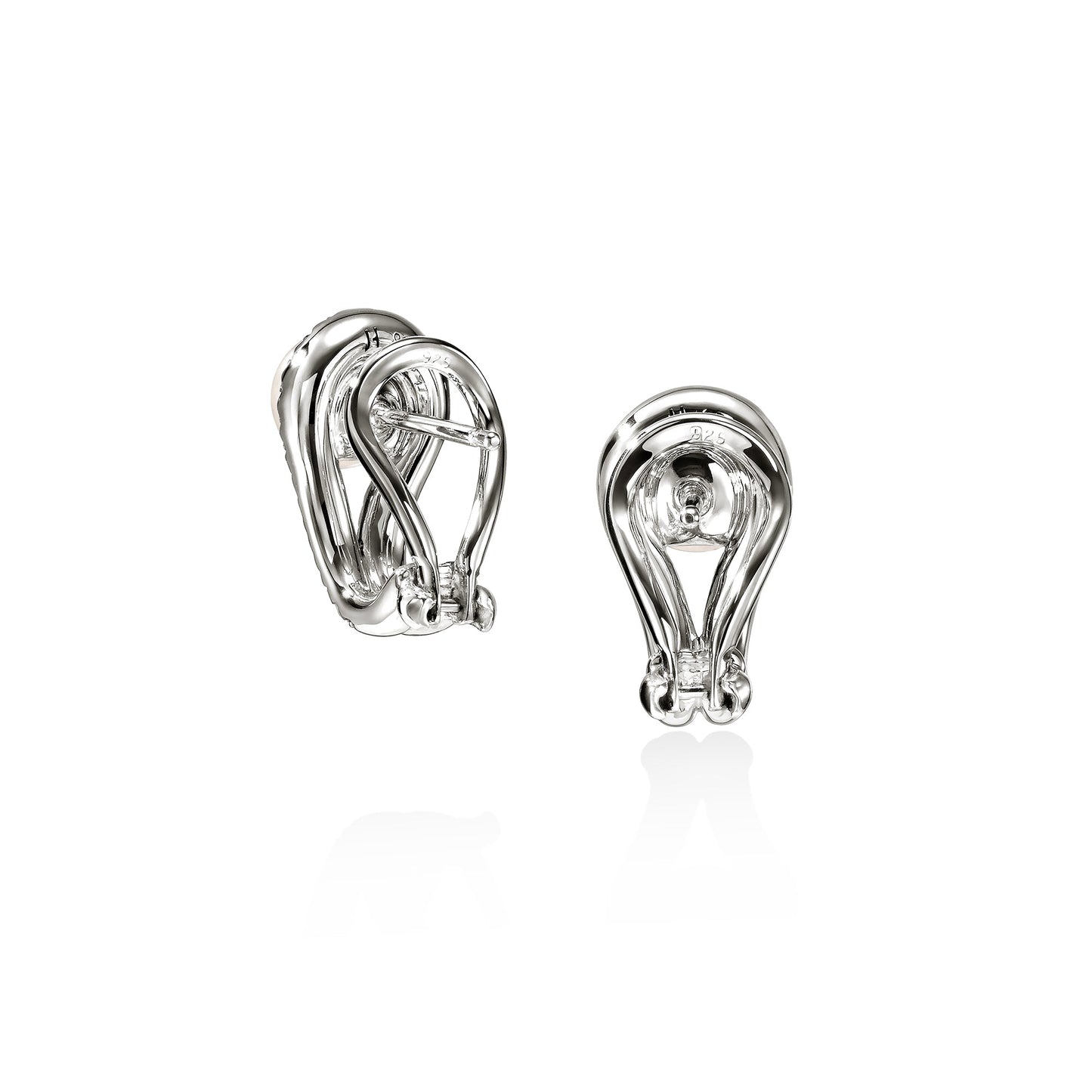 Surf Earrings, Sterling Silver, Diamonds, Pearl|EBP895042DI