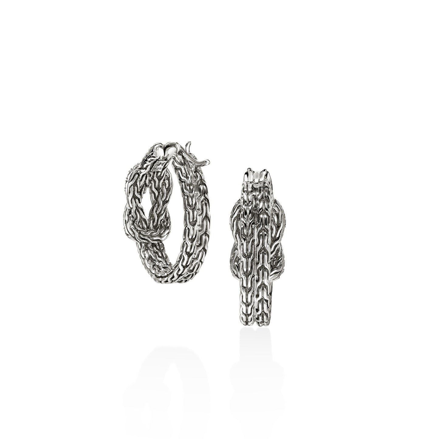 Love Knot Earrings, Sterling Silver, Diamonds, 22MM|EBP9009902DI