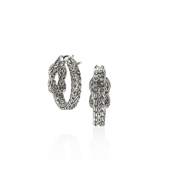 Love Knot Earrings, Sterling Silver, Diamonds, 22MM|EBP9009902DI