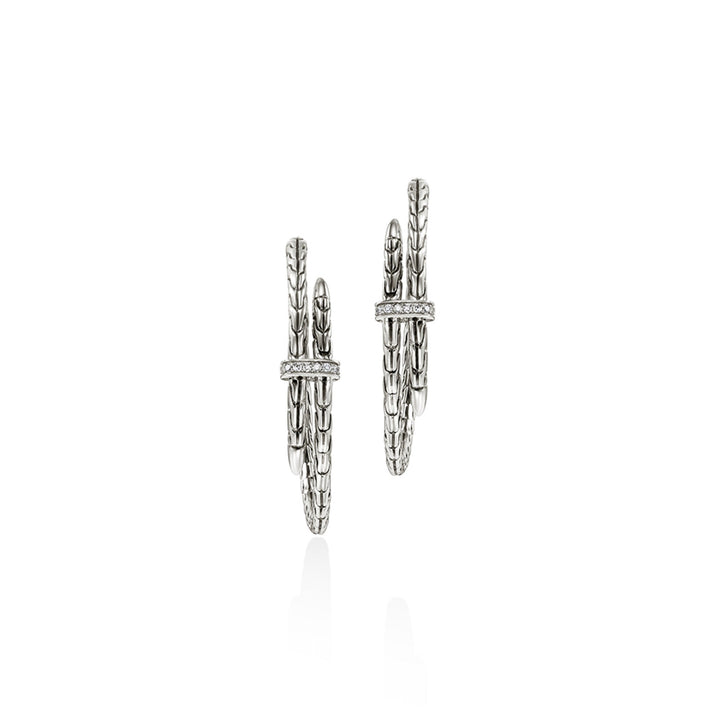 Spear Hoop Earring, Sterling Silver, Diamonds, 40MM|EBP9012472DI