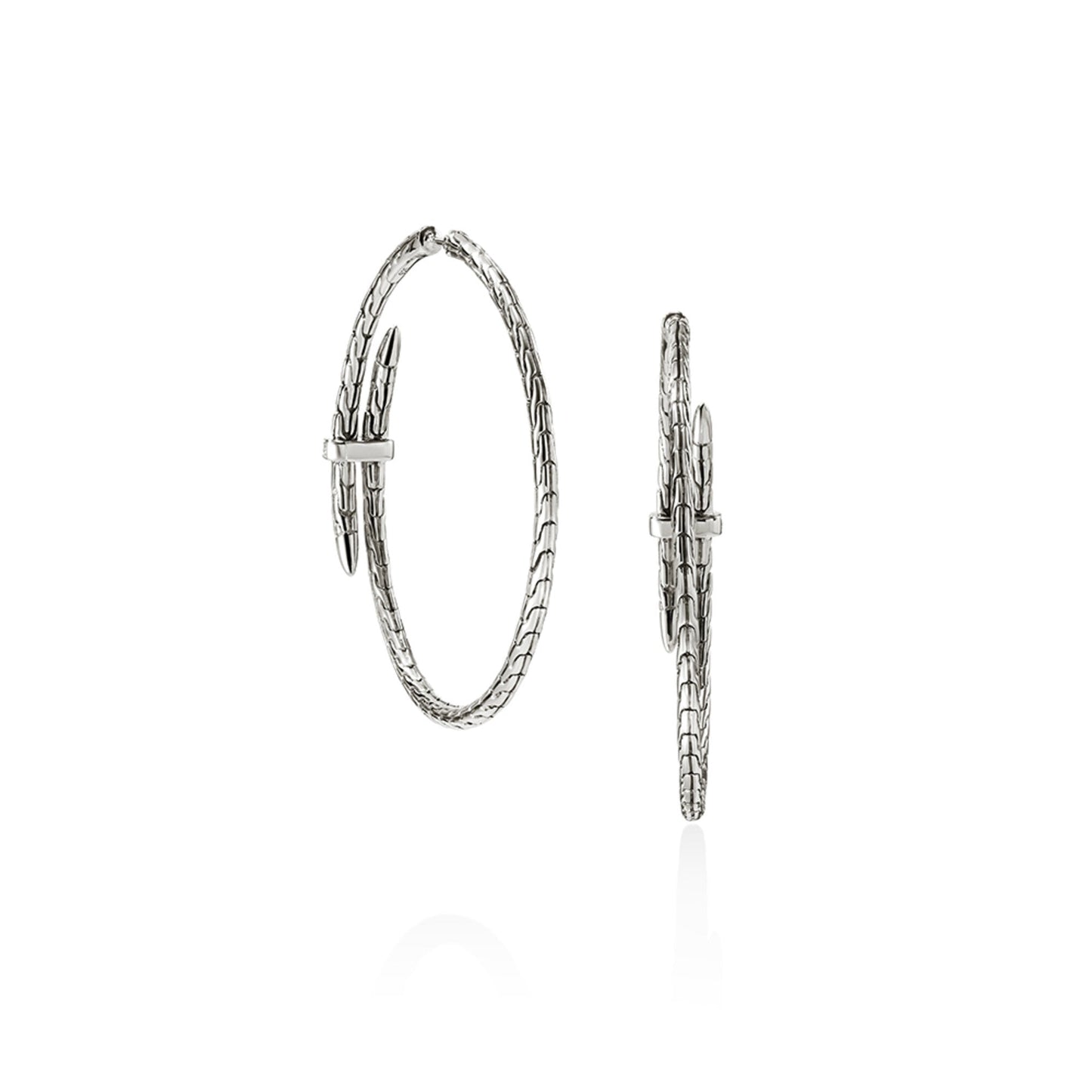 Spear Hoop Earring, Sterling Silver, Diamonds, 50MM|EBP9012482DI