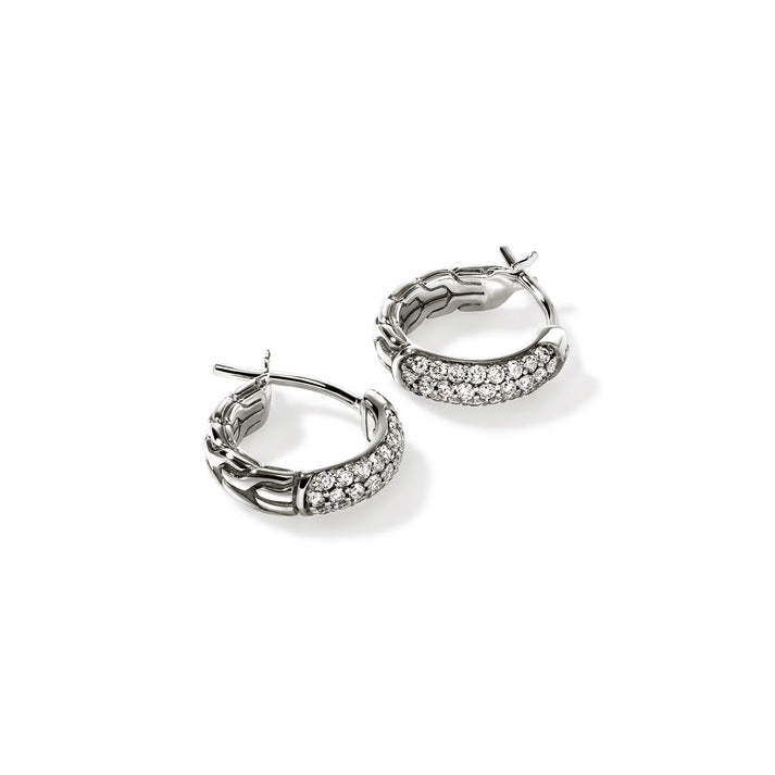 JH Essential Hoop Earring, Sterling Silver, Diamonds, 13MM|EBP987002DI